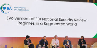 From left: Marco Nicolini, partner at Chiomenti Studio Legale, Rome; Timur Akhundov, partner at Birch Legal, Saint Petersburg; Till Kosche, partner at Noerr PartG mbB, Frankfurt; Hong Bui, partner at LNT & Partners, Ho Chi Minh City; Ira Eddymurthy, senior partner at SSEK Law Firm, Jakarta